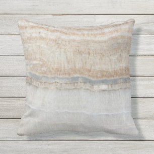 minimalist modern chic beige tan white grey marble outdoor pillow