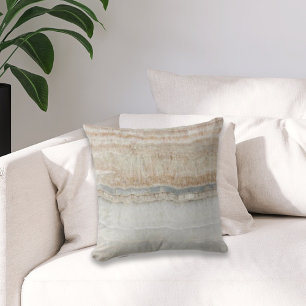 minimalist modern chic beige tan white grey marble throw pillow