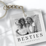 Minimalist Modern Chic Best Friends BFF Photo Keychain<br><div class="desc">Design is composed of fun and playful typography with sans serif and serif font. Add a custom photo.</div>