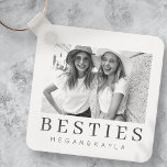 Minimalist Modern Chic Best Friends BFF Photo Keychain<br><div class="desc">Design is composed of fun and playful typography with sans serif and serif font. Add a custom photo.</div>