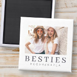 Minimalist Modern Chic Best Friends BFF Photo Magnet<br><div class="desc">Design is composed of fun and playful typography with sans serif and serif font. Add a custom photo.</div>