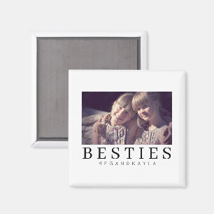 Minimalist Modern Chic Best Friends BFF Photo Magnet