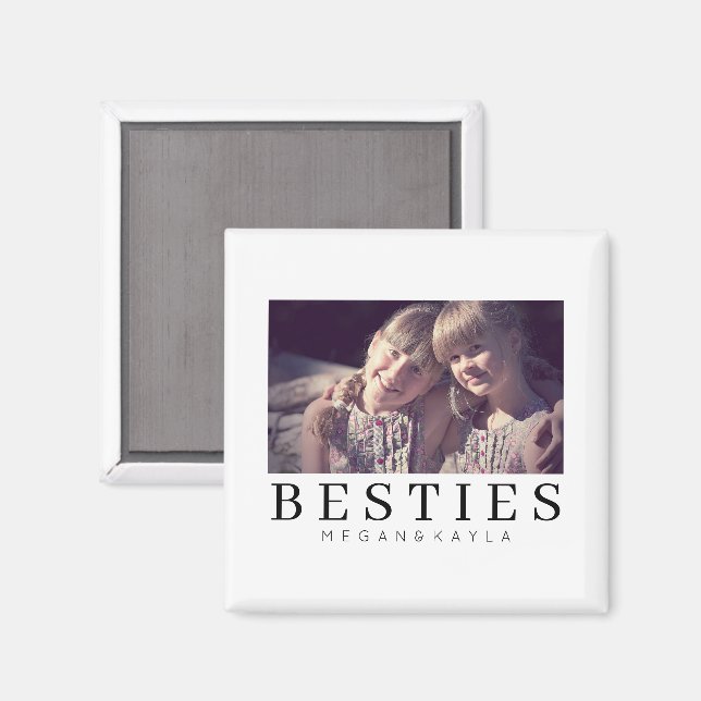 Minimalist Modern Chic Best Friends BFF Photo Magnet (Front/Back)