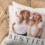 Minimalist Modern Chic Best Friends BFF Photo Throw Pillow<br><div class="desc">Design is composed of fun and playful typography with sans serif and serif font. Add a custom photo.</div>