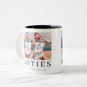 Minimalist Modern Chic Best Friends BFF Photo Two- Two-Tone Coffee Mug