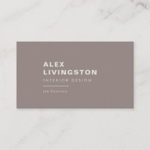 Minimalist Modern Chic Creative Taupe Brown Business Card