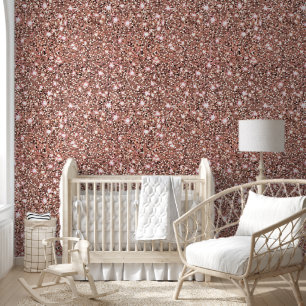Minimalist Modern Chic Rose Gold Glitter Patterns Wallpaper