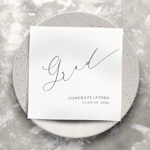 Minimalist Modern Chic Script Elegant Graduation Napkin