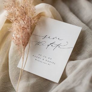 Minimalist Modern Chic Script Elegant Save The Date