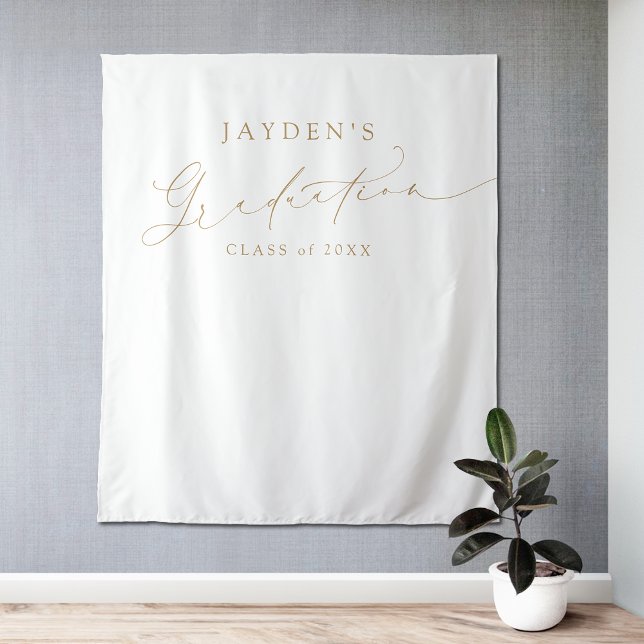 Minimalist Modern Chic Script Graduation Party Tapestry (Minimalist Modern Chic Script Graduation Party Tapestry)