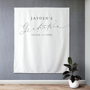 Minimalist Modern Chic Script Graduation Party Tapestry