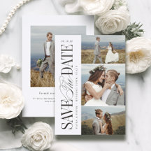 Minimalist Modern Chic Script Photo Save The Date