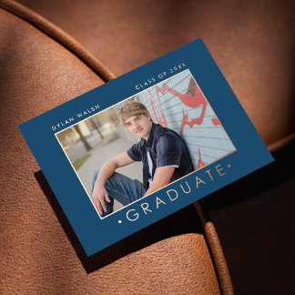 Minimalist Modern Chic Two Photo Grad Announcement