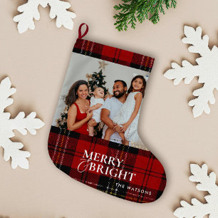 Minimalist Modern Classic Family Photo  Large Christmas Stocking
