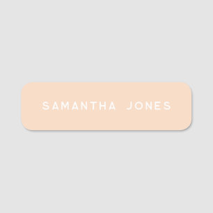 Minimalist Modern Clean Simple peach Name Tag