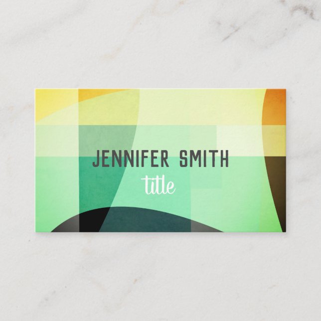 minimalist modern colour block custom business card (Front)
