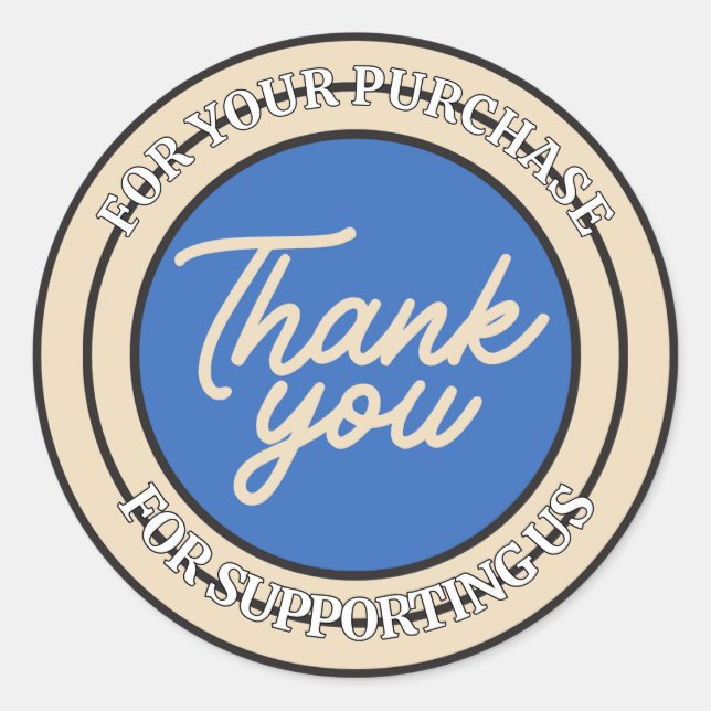 Minimalist Modern Colourful Clean Business ThankYo Classic Round Sticker (Front)