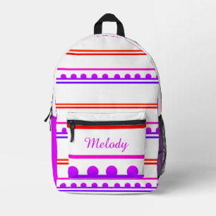 Minimalist modern colourful girly Polka Dot Line Printed Backpack