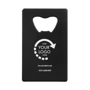 Minimalist Modern Company Business Logo Black Credit Card Bottle Opener