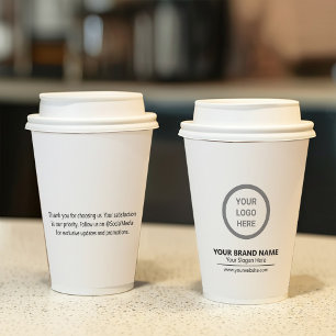 Minimalist Modern Company Logo Branding Promotion Paper Cups