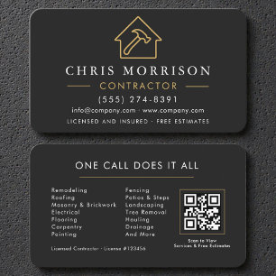 Minimalist Modern Construction Company Branding Business Card