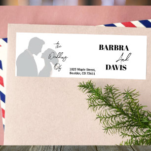 Minimalist Modern Couple Silhouette Return Address