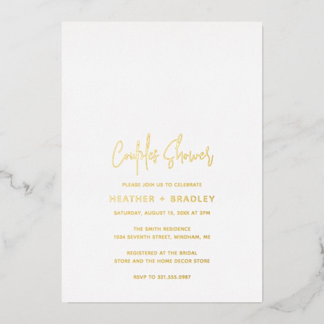 Minimalist Modern Couples Shower (Front)