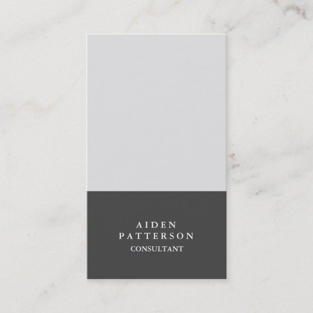 Minimalist Modern Creative Grey Business Card (Front)
