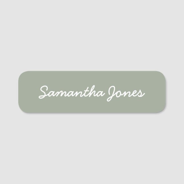 Minimalist Modern Cursive Script Name Tag (Front)