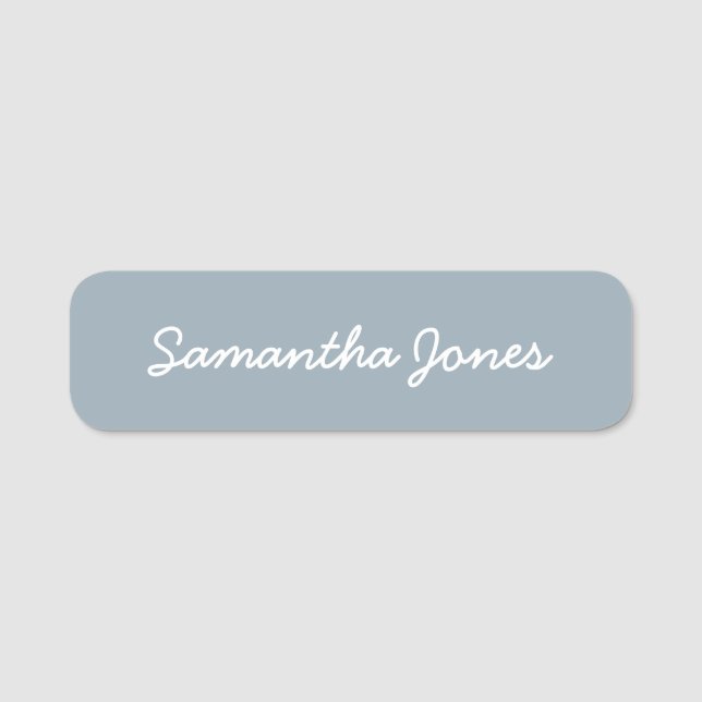 Minimalist Modern Cursive Script Name Tag (Front)