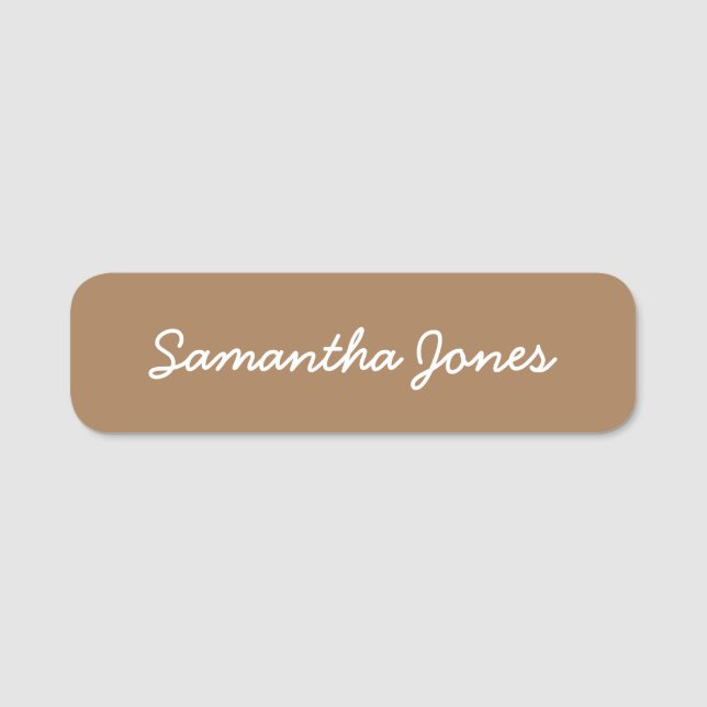 Minimalist Modern Cursive Script Name Tag (Front)