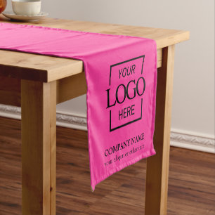 Minimalist Modern Custom Business Logo Branded Short Table Runner