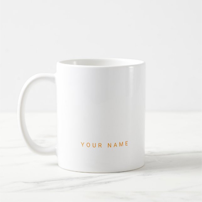 Minimalist Modern Custom Name, Text and Photo Coffee Mug (Left)