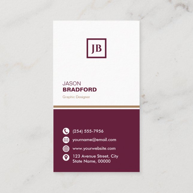 Minimalist Modern Custom Personalized Business Card (Back)