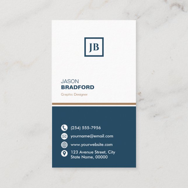 Minimalist Modern Custom Personalized Business Card (Back)