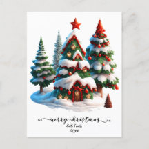 Minimalist Modern Customized Merry Christmas Card 