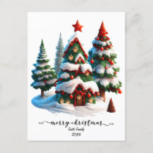 Minimalist Modern Customized Merry Christmas Card 