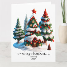 Minimalist Modern Customized Merry Christmas Card 