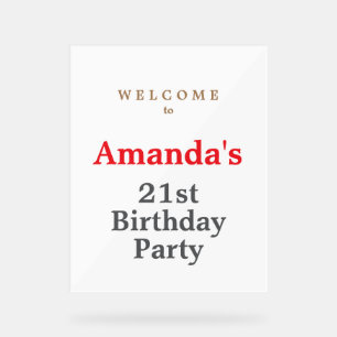 Minimalist Modern Cute Birthday Party Acrylic Sign
