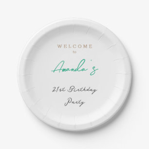 Minimalist Modern Cute Birthday Party Paper Plate