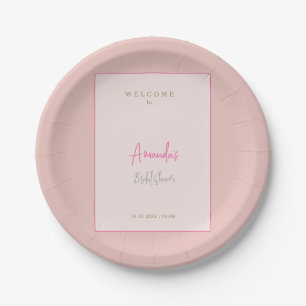 Minimalist Modern Cute Bridal Shower Paper Plate