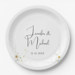 Minimalist Modern Cute Wedding Welcome Paper Plate