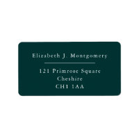 Minimalist Modern Dark Teal Return Address Label