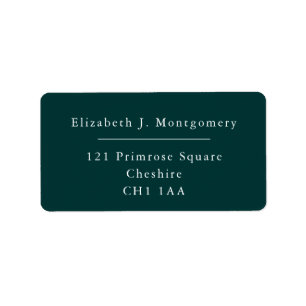 Minimalist Modern Dark Teal Return Address Label