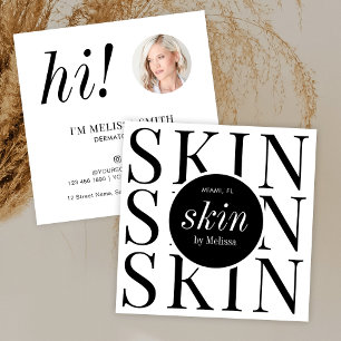 Minimalist Modern Dermatologist Aesthetician Photo Square Business Card