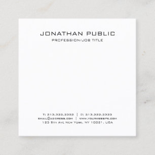 Minimalist Modern Design Elegant Trendy Plain Square Business Card