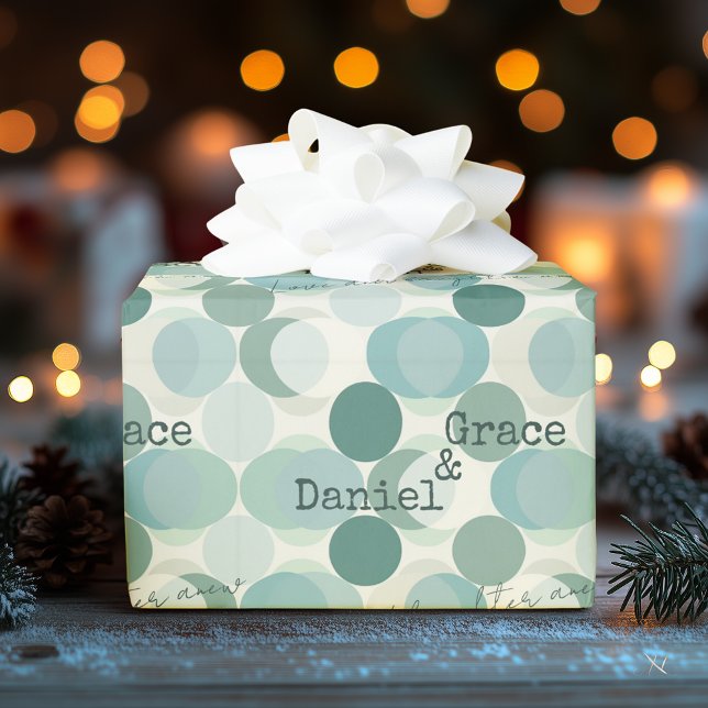 Minimalist modern design with teal circles wrapping paper (Creator Uploaded)
