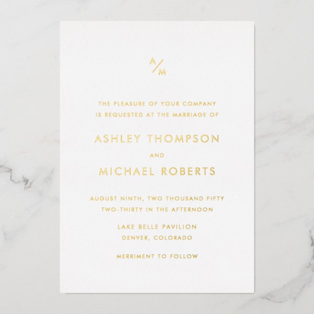 Minimalist Modern Diagonal Monogram Wedding (Front)