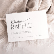 Minimalist Modern Diaper Raffle Ticket Baby Shower