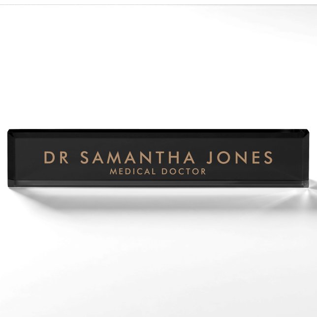 Minimalist Modern Doctor Desk Name Plate Nameplate (Front)